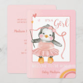 女の子です - 世界へようこそ発表 招待状 (正面/裏面)