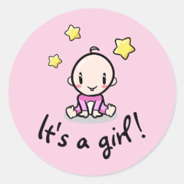 女の子です！, 新生児の女の子, 丸いシール ラウンドシール