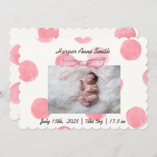 女の子です 案内状 (正面/裏面)