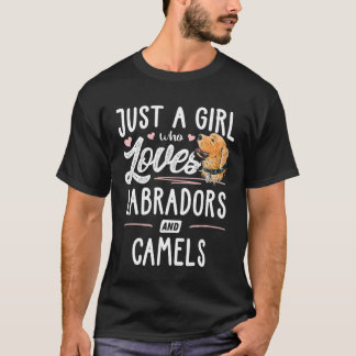 女の子で女の子やラブラドールが大好き Tシャツ