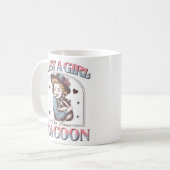 女の子で愛するアライグマのレトロおもしろいアライグマ コーヒーマグカップ (正面左)