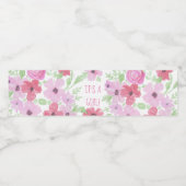 女の子で水彩のフローラベビーシャワー ペットボトルラベル (シングルラベル)