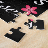 . .女の子で、ピンク色の馬が好きなバラ ジグソーパズル (側面)