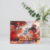 女の子とおじいちゃん遊のチェッモダンス シーズンポストカード (スタンド正面)