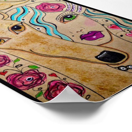 女の子とその犬 ポスター (角)