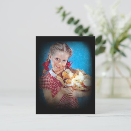 『女の子とひよこ』 ポストカード (スタンド正面)