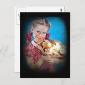 『女の子とひよこ』 ポストカード (正面/裏面)