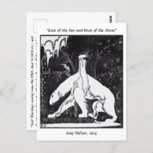 女の子とクマのヴィンテージ童話イラストレーション