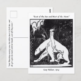 女の子とクマのヴィンテージ童話イラストレーション ポストカード