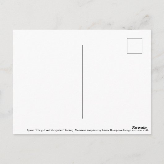 「女の子とクモです」 ファンタジーママンは落ちぶれている ポストカード (裏面)