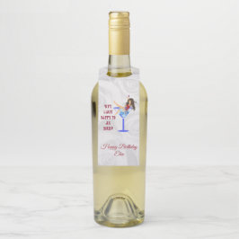 女の子とグラス ボトルネックタグ