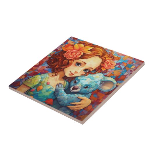 女の子とコアラ タイル (側面)