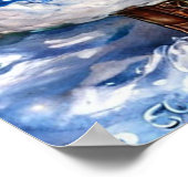 女の子とテディベアのクリスマスシーン ポスター (角)