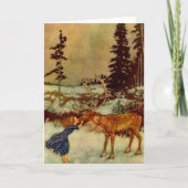 女の子とトナカイのクリスマス🎄 シーズンカード (正面)