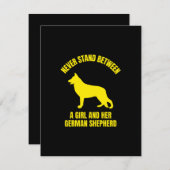 女の子とドイツの羊飼いの間に立ってはいけない サンキューカード (正面/裏面)