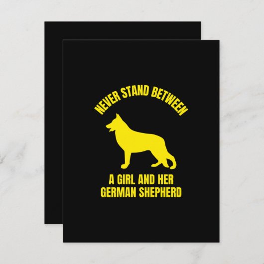 女の子とドイツの羊飼いの間に立ってはいけない サンキューカード (正面/裏面)