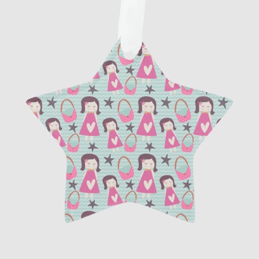 女の子とハンドバッグ オーナメント (裏面)