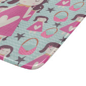 女の子とハンドバッグ カッティングボード (角)