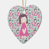 女の子とハンドバッグ セラミックオーナメント (左)