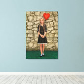 女の子とハート キャンバスプリント (インサイチュ (ウッドフロア))