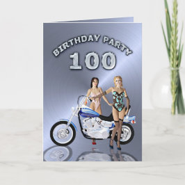 女の子とバイクで100th誕生日パーティー 招待状