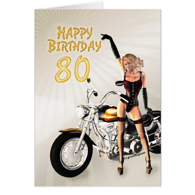 女の子とバイクで80歳の誕生日 (正面)