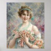女の子とバラのポスター ポスター (正面)