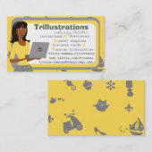 女の子とパソコン 名刺 (正面/裏面)