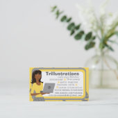 女の子とパソコン 名刺 (スタンド正面)