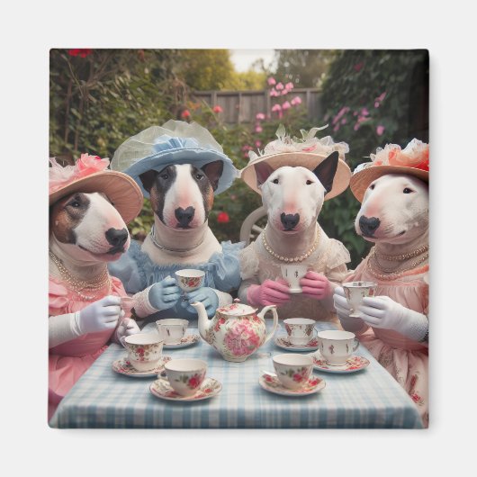 女の子とパーティーを茶にする マグネット (正面)