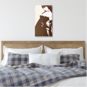 女の子とピンクローズ キャンバスプリント (インサイチュ (寝室))