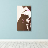 女の子とピンクローズ キャンバスプリント (インサイチュ (ウッドフロア))