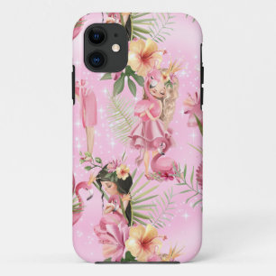 女の子とフラミンゴスケースメイトiPhoneケース iPhone 11 ケース