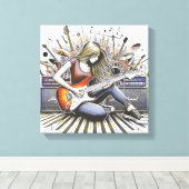 女の子とミュージカル キャンバスプリント (インサイチュ (ウッドフロア))