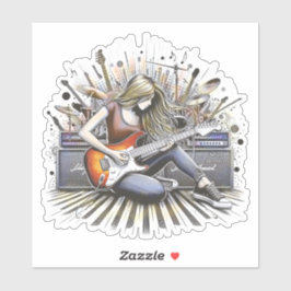 女の子とミュージカル シール