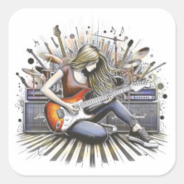 女の子とミュージカル スクエアシール