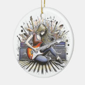 女の子とミュージカル セラミックオーナメント (左)