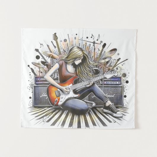 女の子とミュージカル タペストリー (正面(横))