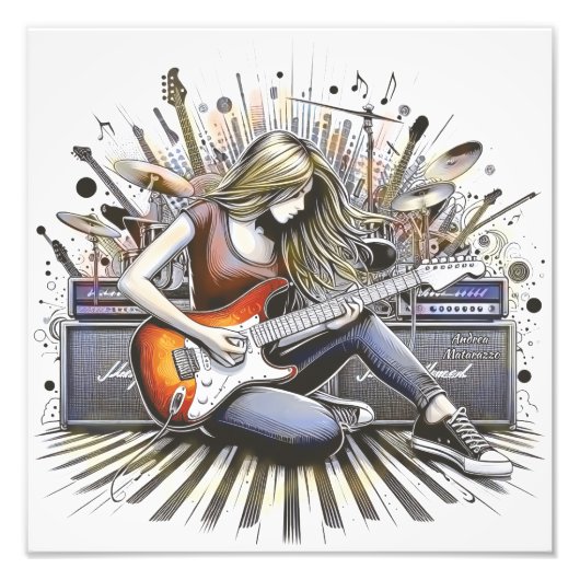 女の子とミュージカル フォトプリント            (正面)