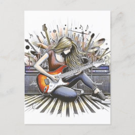 女の子とミュージカル ポストカード