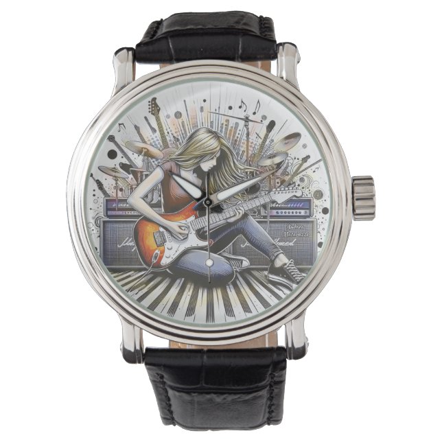 女の子とミュージカル 腕時計 (正面)