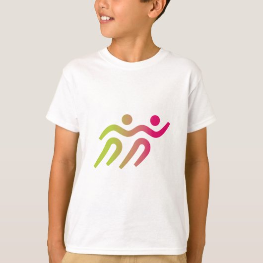 女の子とランナーズボーイ Tシャツ (正面)