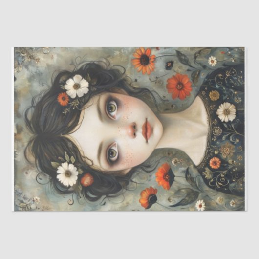 女の子とワイルドフラワーデコページ 薄葉紙 (正面)