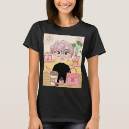 女の子と化粧 Tシャツ