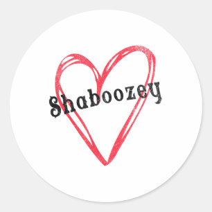 女の子と女の子のためのファーストネームを持つShaboozeyハート ラウンドシール