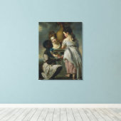 女の子と女の子の会話 キャンバスプリント (インサイチュ (ウッドフロア))