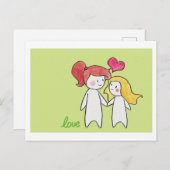 女の子と女の子の愛 ポストカード (正面/裏面)