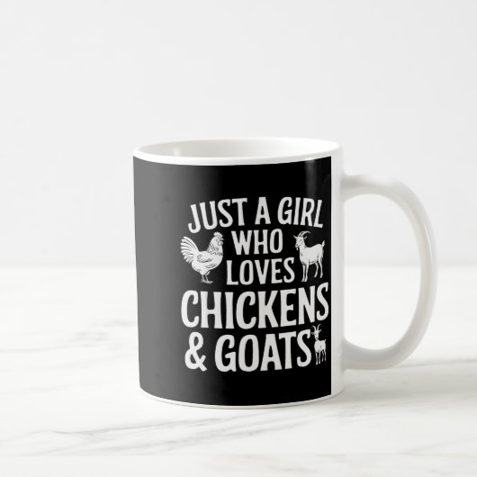 女の子と女性のためのクールなヤギのデザイン 動物の飼育 ヤギ コーヒーマグカップ (右)