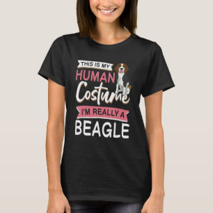 女の子と女性のためのビーグル犬ハロウィンアパレル Tシャツ