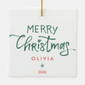 女の子と居心地の良いクリスマスオーナメント セラミックオーナメント (裏面)